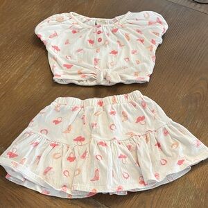 Cynthia Rowley White and Pink Kids Skirt Set